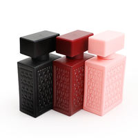 Flacon de parfum rectangulaire de 30 ml et 50 ml avec bouchon à vis recyclable, diffuseur à bâtonnets, flacon vide en verre personnalisé, 6 couleurs mélangées