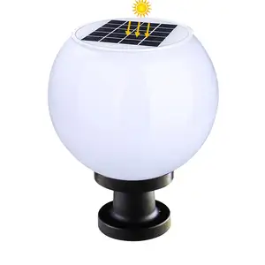 High Brightness Outdoor Garden Modern Landscape Post Lights Waterproof Wireless Gate Decoration Square Led Solar Pillar Lamp