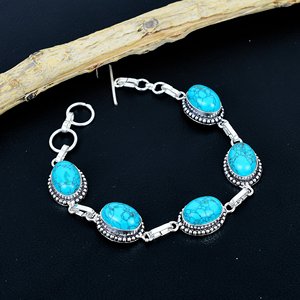 Handmade Larimar <b>Bracelet</b> Handmade Antique Style Handmade Adjustable Design <b>Bracelet</b> Natural Gemstone Jewelry - Product Image 1