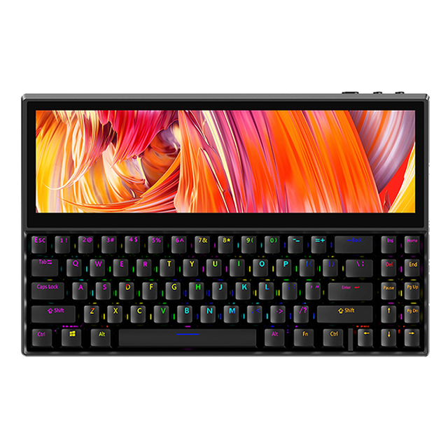 K2 12.6" Touchscreen Gaming Mechanical Keyboard 71 Keys USB Compact Portable Split Screen Keyboard for Windows Mac Android