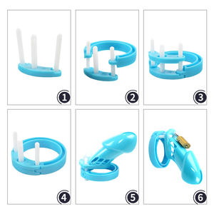 Dispositivo di Castità Maschile Sexbay con Lucchetto in Plastica, Prodotto per Adulti, Anelli per Pene, Gabbia per il Pene Magic Love XW3004 - Product Image 6