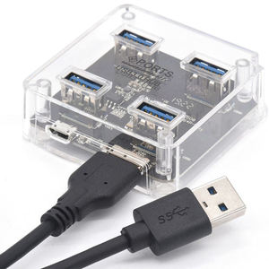 <span class=keywords><strong>USB</strong></span> شفاف محمول محور <span class=keywords><strong>4</strong></span> في 1 مقسم خارجي عالي السرعة للكمبيوتر المحمول كمبيوتر محمول كمبيوتر محمول ماك نوت بوك - Product Image 2