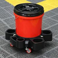 Seau de lavage de voiture roulant JYM-F6 avec base mobile, tabouret multifonctionnel pour le detailing automobile, outil portable de nettoyage et d'entretien de la beauté automobile