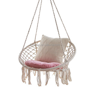 Venta directa de fábrica, <span class=keywords><strong>silla</strong></span> columpio hecha a mano de algodón, <span class=keywords><strong>hamaca</strong></span> colgante de macramé para Patio, <span class=keywords><strong>silla</strong></span> Columpio de macramé - Product Image 2