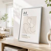 Cadres photo vides en aluminium multi-tailles A4, grands cadres de présentation murale ou sur table, cadres photo décoratifs minimalistes, œuvres d'art personnalisées
