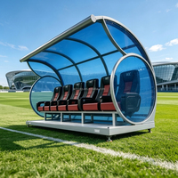 Abri élégant pour équipe de football protégé contre les UV, banc de remplacement confortable et pirogues de football résistantes aux intempéries pour terrain de football TBX