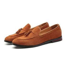 2024 nouveau givré supérieur hommes doux décontracté appartements couleur unie sans lacet chaussures mode gland décoration chaussures hommes <span class=keywords><strong>travail</strong></span> - Product Image 2