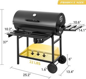 Modern <b>Portable</b> <b>Charcoal</b> <b>BBQ</b> Grill Three-Tier Racks Foldable Design Iron Construction Flame Tamer Auto Ignition for Outdoor - Product Image 2