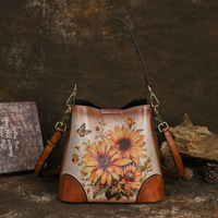 Fabriek Groothandel 2024 Nieuwe Retro Chinese Stijl Dames Handtas Multifunctionele Satchel Schoudertas Rits Emmer Tas Stijl