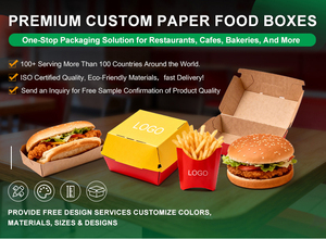 Boîte alimentaire en papier personnalisée imprimée en gros, économique, écologique, portable avec poignée pour kebab, poulet, shawarma - Product Image 3