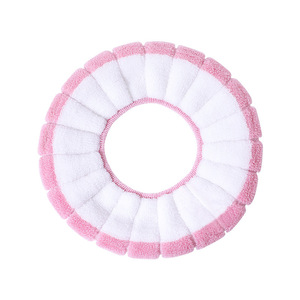 Plush Toilet Seat Cover Thickened Soft Winter Warm Four Seasons Use Gray Pink Blue Green Mixed Colors Polyester Material - Product Image 5