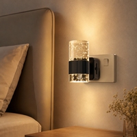 Lampes de nuit modernes noires LOHAS, luminosité réglable, lampe de nuit LED noire moderne à brancher pour la décoration de la chambre