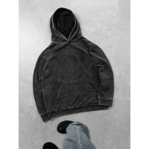 Sudadera con Capucha para Hombre, Último Modelo 2025, Alta Calidad, 100% Algodón, Lavado Ácido, Efecto Desgastado, Bordada, Estilo Puffer, Otoño, Gran Venta, Color Sólido - Product Image 1