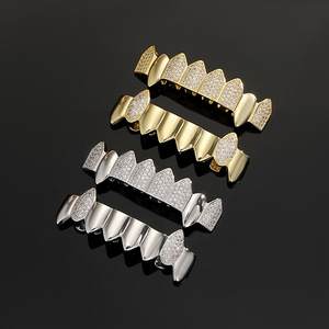 เครื่องประดับปาร์ตี้ฮิปฮอปแบบหนีบฟันทองและเงิน ดีไซน์เรขาคณิต ยี่ห้อ Fine Grillz สำหรับทุกเพศ ผลิตจากเมืองอี้หวู่ - Product Image 3