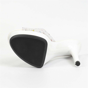 Sandales à talons hauts compensés imperméables pour femme, collection été 2025, style podium, à bout ouvert, couleur blanche - Product Image 5