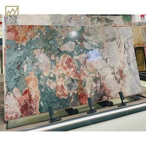 Empat musim lempengan kuarsit merah muda dan blok pembuluh hijau dengan warna merah muda dipoles jumlah besar tersedia - Product Image 5