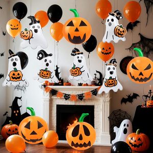 Decoraciones inflables de Halloween con fantasmas y calabazas para decoración de fiestas al aire libre, juego de globos colgantes de plástico - Product Image 2