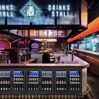 Kulkas Mini Bar Pintu Ganda Model Showcase Suhu Tunggal Pendingin Udara Kabinet Pendingin Bar Belakang Baja Tahan Karat Digital