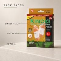 Custom OEM Ginger Salt Foot Patch 10 Pads Natural Herbal Cleansing Foot Pads for Sleep Body Relaxing Foot Fatigue Care