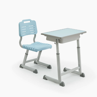 Ensemble de chaise et de bureau d'école moderne et personnalisable pour un seul élève, réglable, ergonomique, confortable, écologique, avec cadre en bois, école primaire