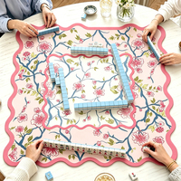 Tapis de Mahjong de luxe américain moderne avec guide des règles, tapis de jeu antidérapant en caoutchouc lavable pour 4 joueurs, livraison directe