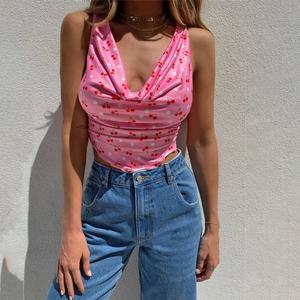 2021 Hot Summer Tank Tops for Girls Sexy Solid Color Floral Pattern With Lace Decoration Casual Style Tops - Product Image 1