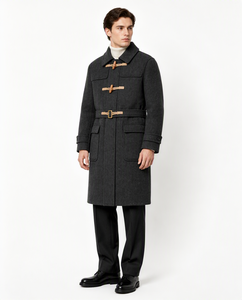 872 Long Wool <strong>Duffel</strong> <strong>Coat</strong> <strong>Men</strong> Women Winter Casual Business Outerwear - Product Image 3