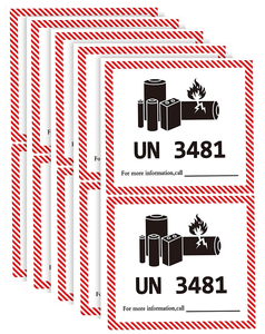 Etiquetas de advertencia para baterías de litio UN3481, pegatinas impermeables para cumplimiento de normativas de envío de mercancías peligrosas - Product Image 3