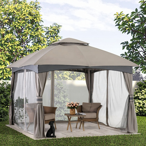Gazébo Patio économique pour l'ombre, tente d'extérieur avec filet pour arrière-cour, jardin, <span class=keywords><strong>piscine</strong></span>, 8x8 pieds - Product Image 1