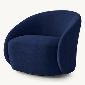 Italiano postmoderno minimalista seduta morbida imbottita Napoli sedia girevole bracciolo stretta curva principessa divano - Product Image 1