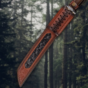 Cuchillo de Supervivencia Samurai Lord, Hoja de Acero Inoxidable Personalizable, Mango de Madera con Diseño de Dragón, para Caza, Uso Industrial, OEM Disponible - Product Image 4