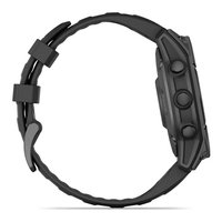 Reloj Inteligente (AMOLED) FENIX E Gris Pizarra, Aleación de Aluminio, Negro, 47 mm, Carga Magnética, Correa de Silicona, Sistema Operativo Garmin, Frecuencia Cardíaca Óptica