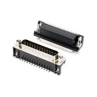 Connecteur DB25P D-SUB 25 broches mâle traversant, en laiton plaqué or, standard DB, pour montage droit sur carte PCB, connecteur de port série