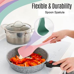 Espátula de silicona resistente al calor, cuchara mezcladora antiadherente, utensilios de cocina para hornear, 5 uds. - Product Image 3