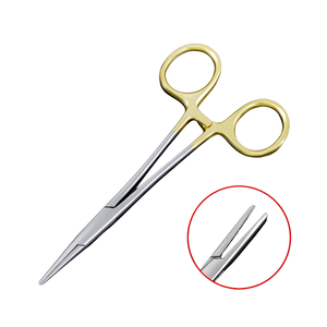 Pinzas Hemostáticas con Mango Dorado, Pinzas Mosquito, Instrumentos Quirúrgicos para Desbridamiento y Sutura, Pinzas Vasculares de 12.5 cm - Product Image 2