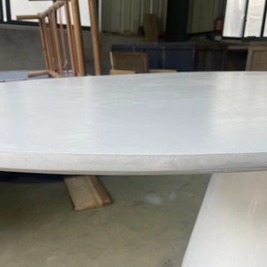 โต๊ะอาหารคอนกรีตทรงวงรีสีดำขาวเคลือบซีเมนต์สไตล์นอร์ดิกมินิมอลสำหรับบ้าน - Product Image 6