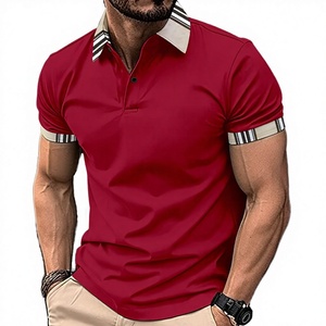 Camisa Deportiva de Verano 2026 para Hombre, Lisa, de Poliéster/Algodón, con Solapa, Manga Corta y Bolsillo con Botón - Product Image 1