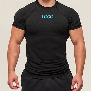 Áo thun thể thao mùa hè OEM, chất liệu co giãn cao, thoáng khí, dành cho nam, dùng tập luyện, tập gym, chạy bộ, tăng cường cơ bắp. - Product Image 3