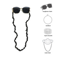 Chaînes de lunettes tendance en pierres naturelles faites à la main pour femmes, style bohème, cordon de maintien pour lunettes et masques, vente en gros