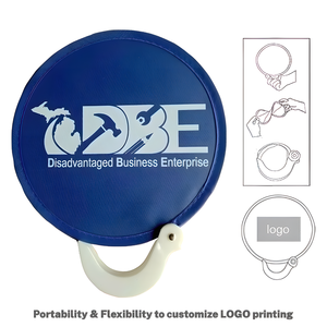 Pop Up katlanabilir el Fan w/kayış özel uçan disk promosyon oyuncak hediyeler baskı naylon katlanabilir yelpaze fabrika fiyat satılık - Product Image 3