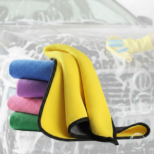 ผ้าเช็ดรถไมโครไฟเบอร์คอรัลฟลีซ 400-800GSM ซุปเปอร์ซับน้ำ แห้งเร็ว สำหรับงานดีเทลลิ่งรถยนต์ - Product Image 1