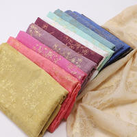 Écharpe en voile de coton uni respirant de haute qualité pour femmes, avec motif floral doré, style malaisien, écharpe dorée en feuille d'or, hijab