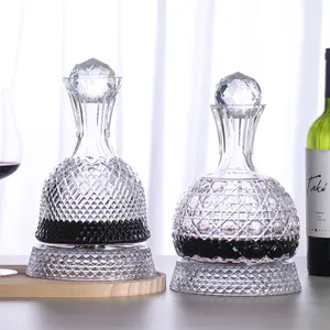 Decanter de vinho de vidro cristal sem chumbo com rolha, decantador giratório de vinho 1000ml 1500ml, vinho tinto