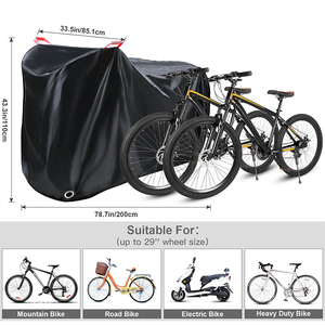 Housse étanche pour vélo d'extérieur pour 2-3 vélos <span class=keywords><strong>Protection</strong></span> UV Anti-poussière <span class=keywords><strong>Pluie</strong></span> Neige Bâche pour vélo de montagne Trous de verrouillage pour vélo de terre - Product Image 4