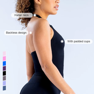 Top Deportivo Halter de Alta Elasticidad para <span class=keywords><strong>Mujer</strong></span>, Transpirable, con Espalda Descubierta y Cuello Cuadrado, Chaleco Deportivo para <span class=keywords><strong>Gimnasio</strong></span>, Top de Yoga Sin Costuras - Product Image 4