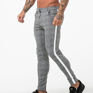 <span class=keywords><strong>Pantalones</strong></span> Casuales de Algodón <span class=keywords><strong>para</strong></span> <span class=keywords><strong>Hombre</strong></span>, Corte Ajustado, <span class=keywords><strong>Pantalones</strong></span> Chinos Ajustados, Color Gris, Largo hasta el Tobillo, Estilo Urbano, con Rayas Laterales - Product Image 5