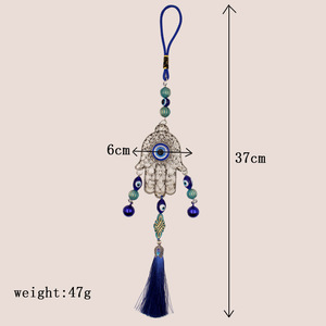 Gioielli per Coppie, Campanella a Vento Artigianale con Occhi Blu Greci, Decorazione per Auto, Regalo - Product Image 5