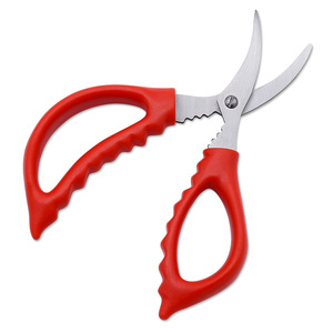 <b>Kitchen</b> <b>Scissors</b> Stainless Steel Red Elbow Shape For Seafood Deveining And Peeling Tools Home Use - Product Image 1