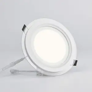 Wholesale Glass LED Down Light 6W 9W 12W Round Shape Glass LED Panel Light 3CCT Color Changeable All in One Design