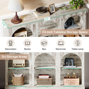 Factory Direct 63-Inch Long <strong>Farmhouse</strong> Wooden Rectangular Entryway <strong>Console</strong> 3 Tier Storage Sofa <strong>Table</strong> Behind Couch for Hallway - Product Image 3